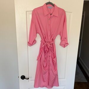 ANTONIO MELANI Pink Midi Shirt Dress